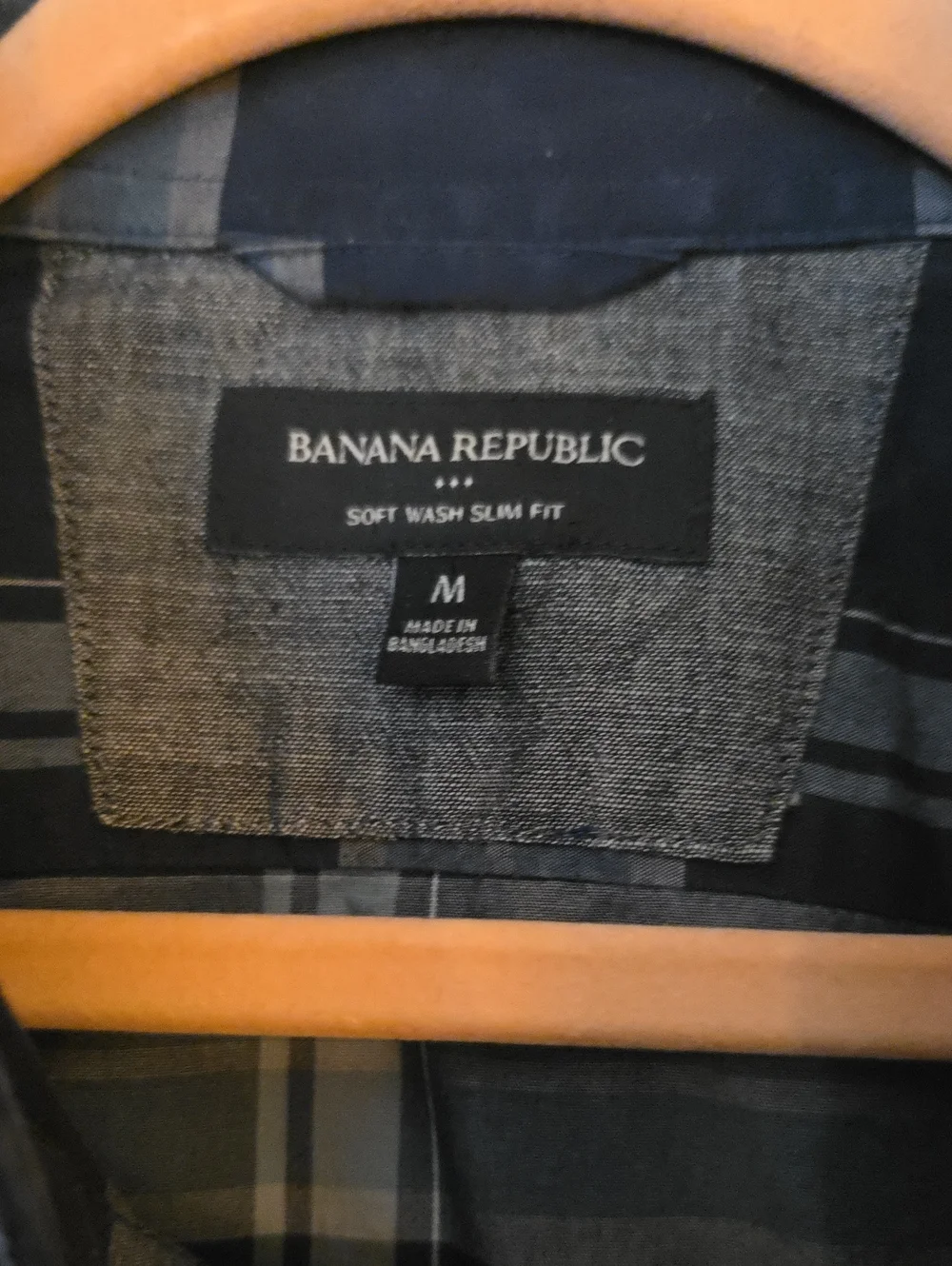 Banana Republic Men’s Navy Plaid Button-Up Shirt